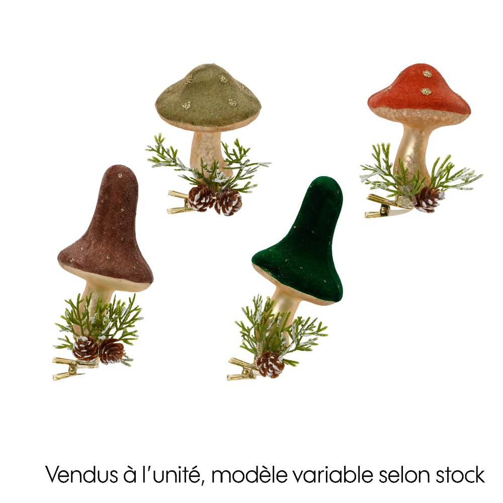 Champignon verre Ø6 - H.7cm 4 coloris possibles