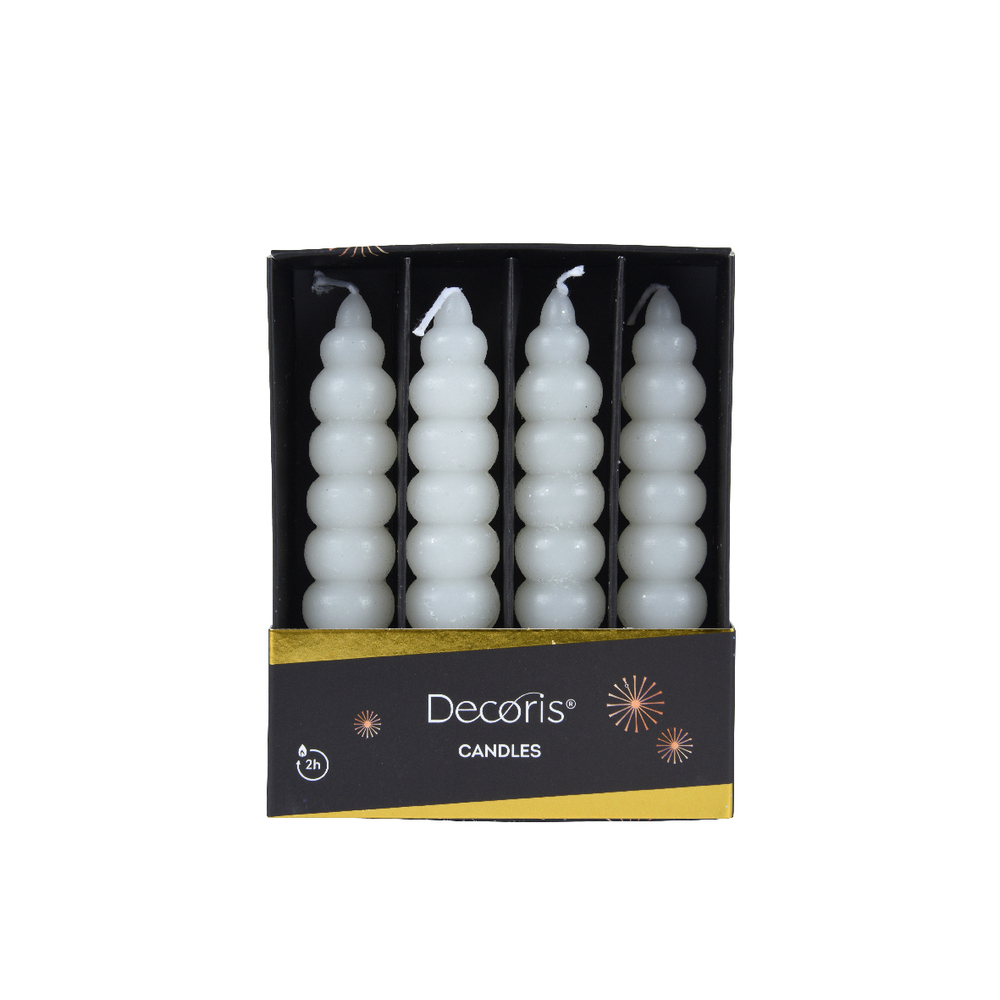 Bougie cierge longue cire Ø2.2 - H.11 cm crème x4