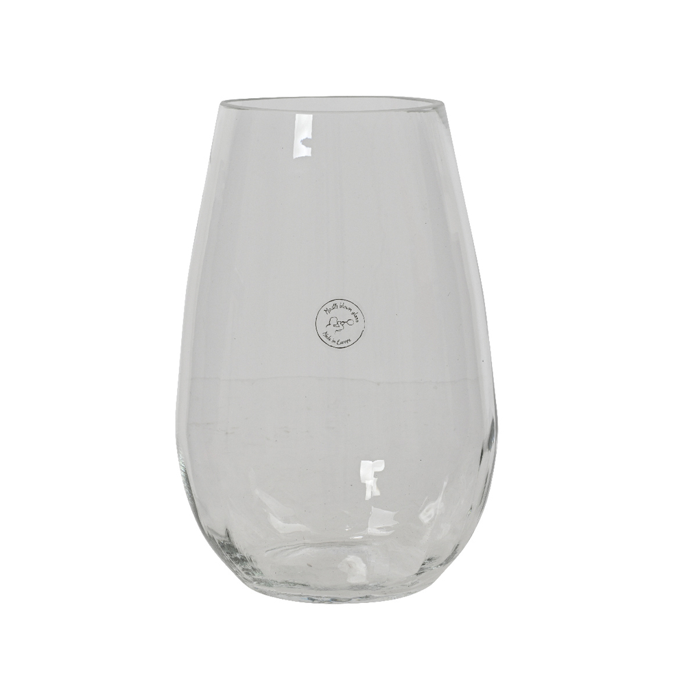 Vase en verre clair Ø18-H.28 cm