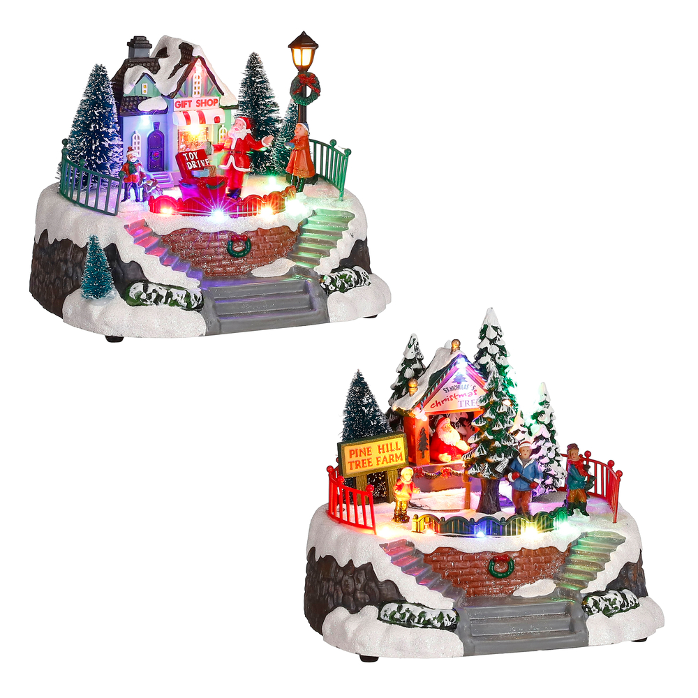Magasin d'accessoires et décors pour village de Noël L.20 x H.16.5 cm