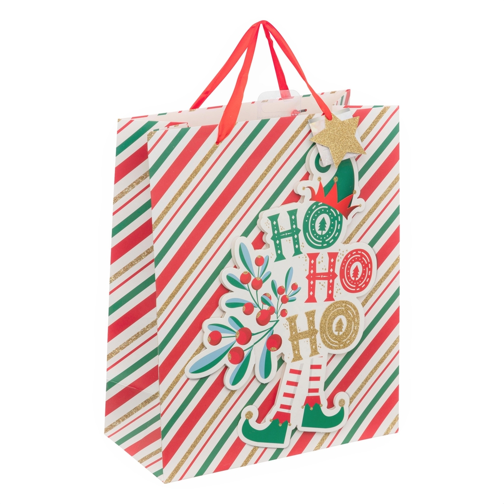 Sac cadeau en papier de l'atelier lutins du père Noël MM