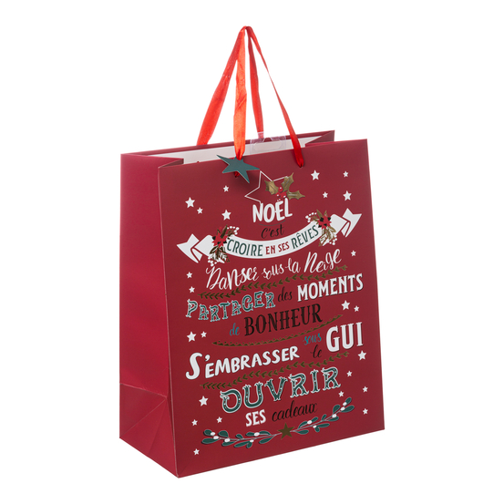 Sac Cadeau Imprimé Wording Noël GM