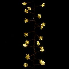 Guirlande grappe 160 micro LED avec déco fleur L2m