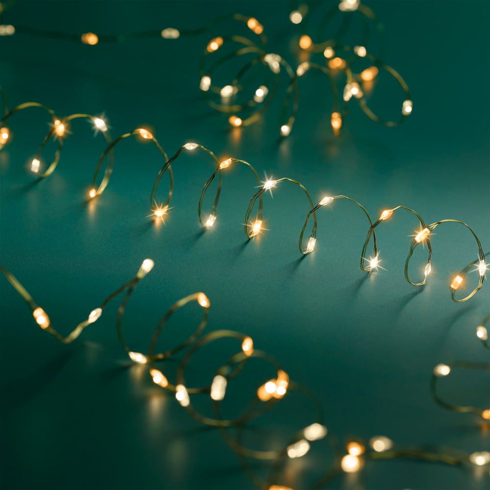 Guirlande lumineuse animée 240 micro-led,blanc chaud - 12m