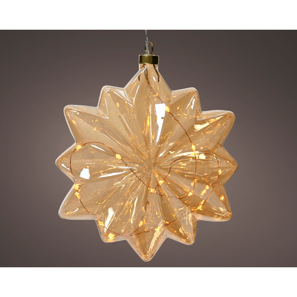 Décoration lumineuse Fleur verre 15 micro LED D.15 cm