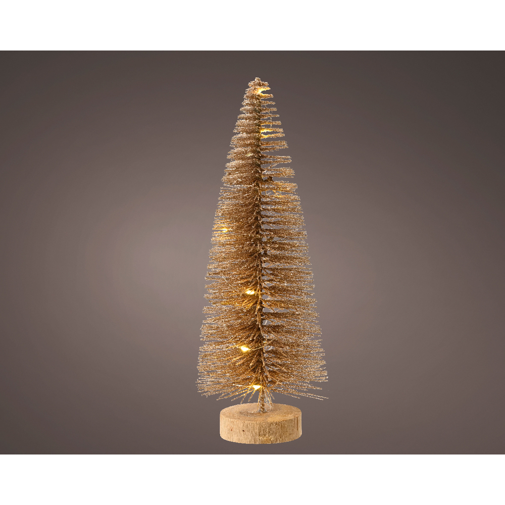 Sapin lumineux d'intérieur 10 Micro LED or/blanc chaud d 11 H.30cm