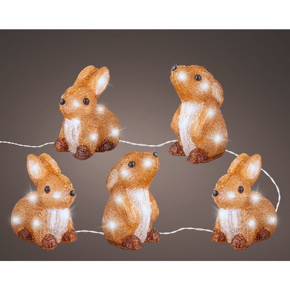 Décoration lumineuse de Noël Lapin 60 LED - H.14cm