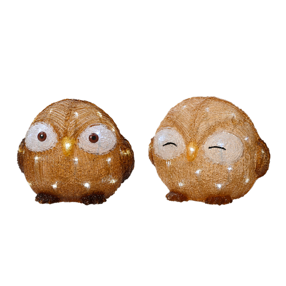 Décoration lumineuse de Noël Chouette 30 LED - H 20.5 cm