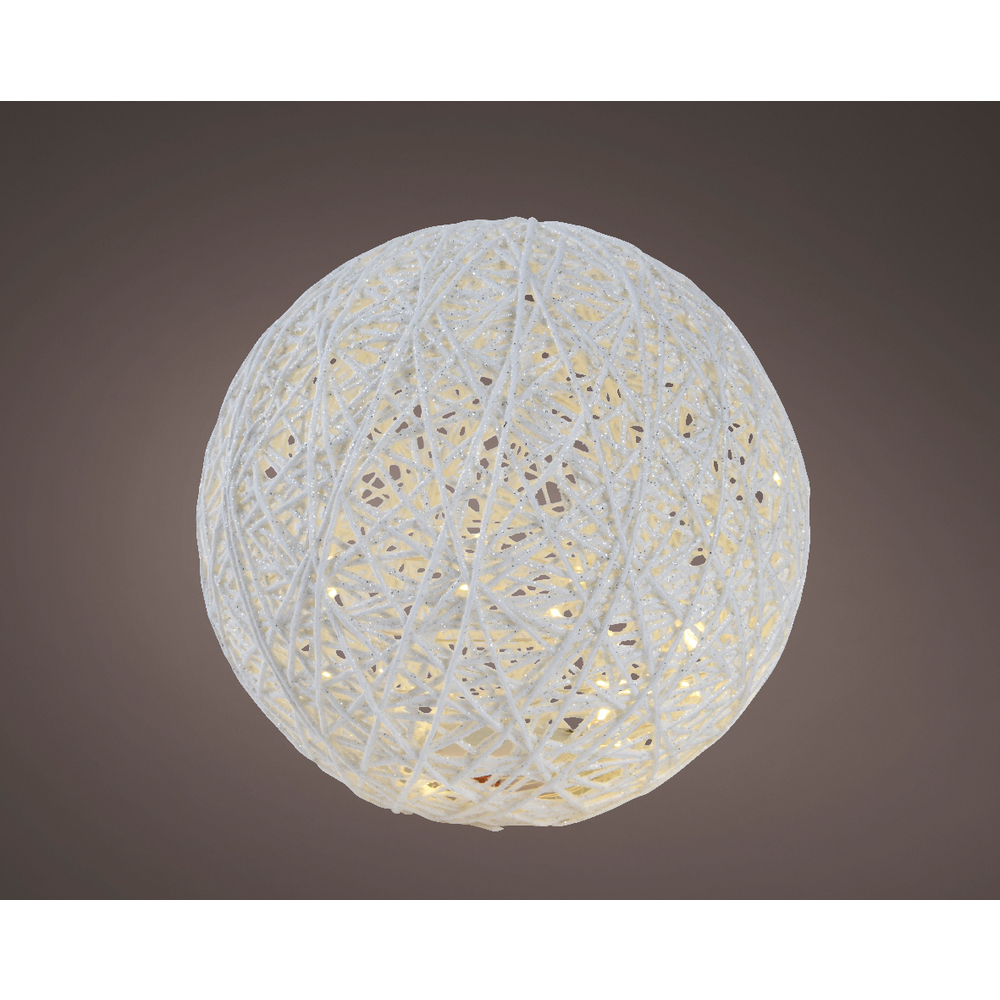Décoration lumineuse d'intérieur Boule LED S/P blanche - D.20cm