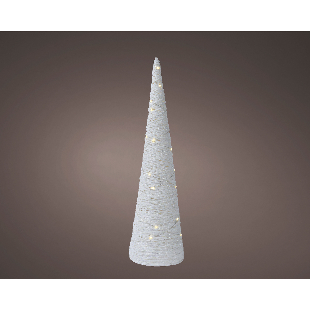 Décoration d'intérieur de Noël sur pile Pyramide LED blanche H.58cm