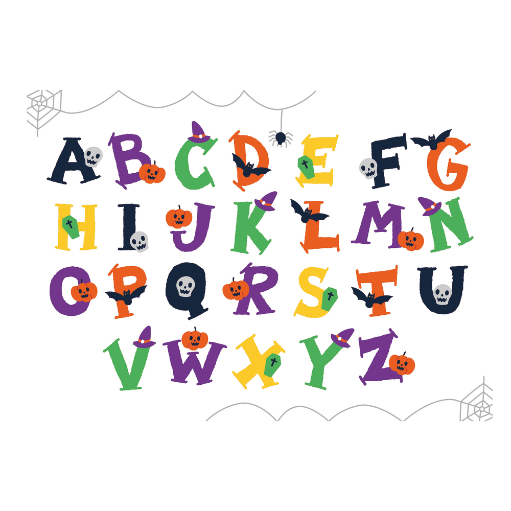 Gommettes Lettres de l'alphabet pour Halloween L 16.0 l 22.0 cm