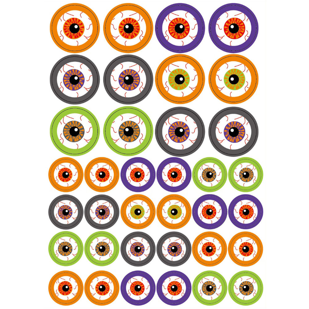 Stickers Les yeux Holo pour Halloween Ø.2.5 cm - 32 pièces
