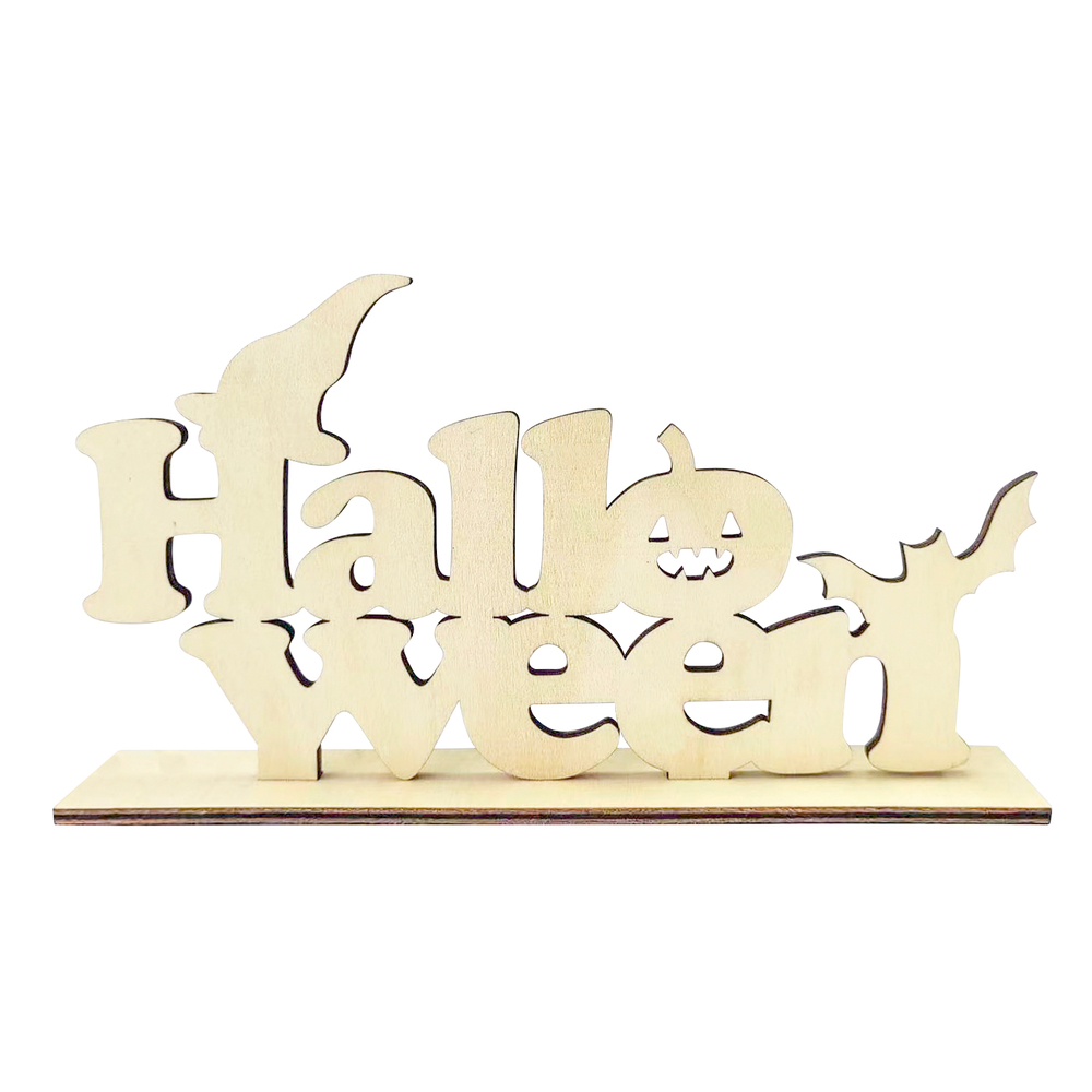 Mot Halloween en bois L 23.0 H 12.5 cm