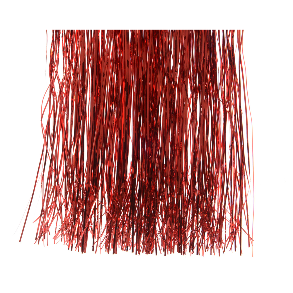 Guirlande cheveux d'ange en vinyle rouge finition brillante H.40cm
