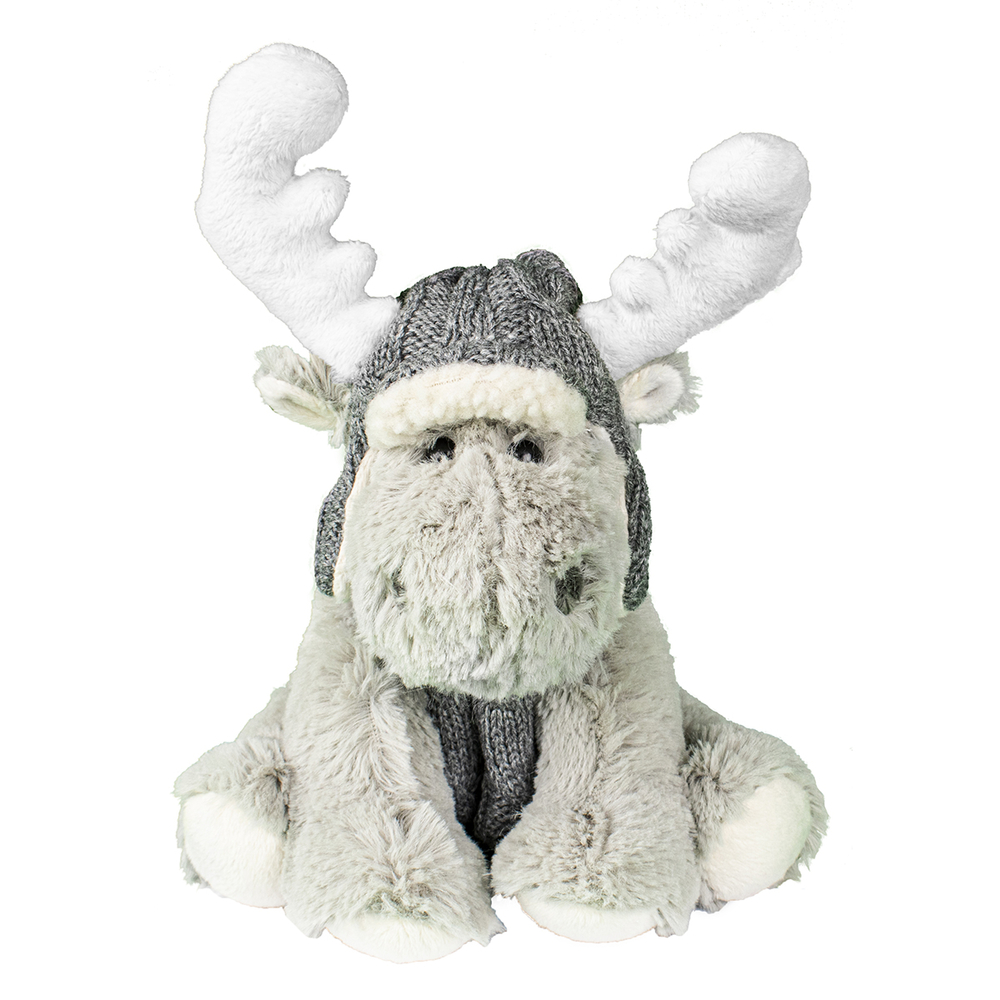 Renne gris avec bonnet 25 cm