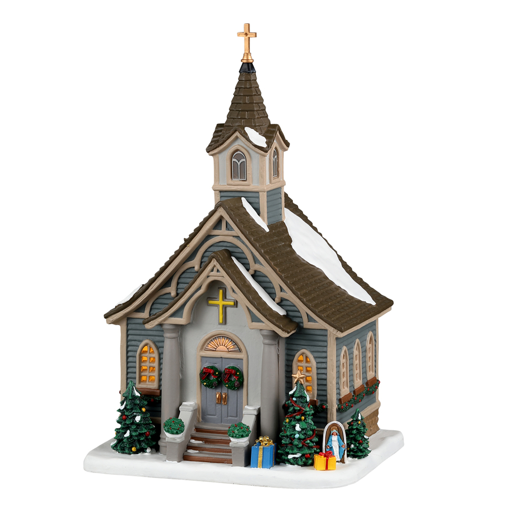 Église de la petite ville pour village de Noël