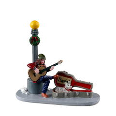 Figurine Musicien ambulant du centre ville pour village de Noël
