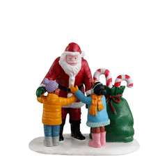 Figurine Câlin pour le Père Noel pour village de Noël