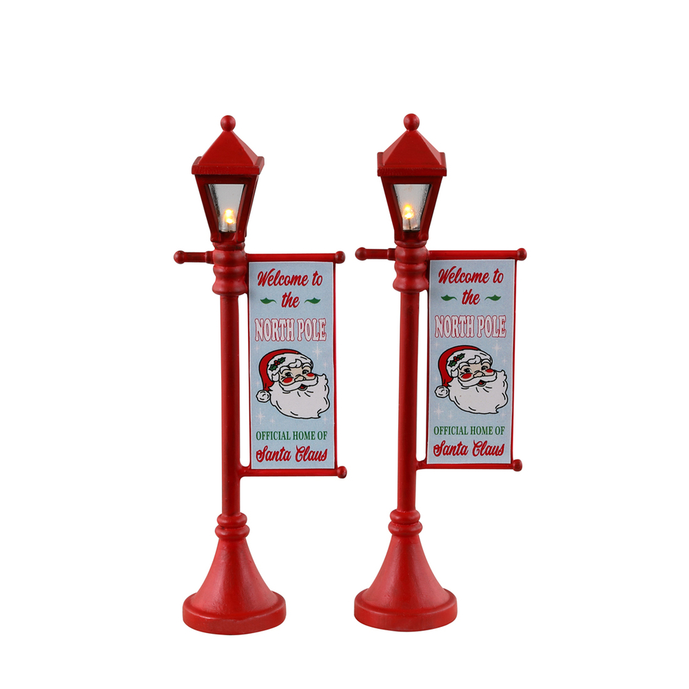 Réverbère du pôle Nord pour village de Noël - x 2 pcs