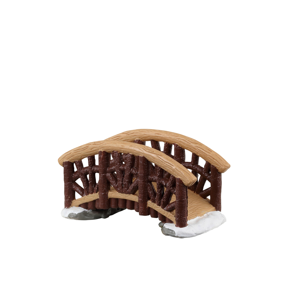 Passerelle rustique en résine pour village de Noël L 6.8 l 3.8 H.3.5cm