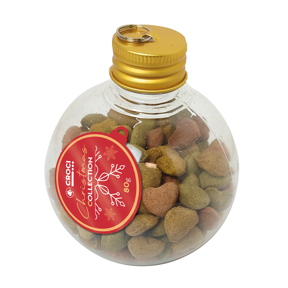 Friandises pour chat dans une boule de Noël à accrocher au sapin 80 g