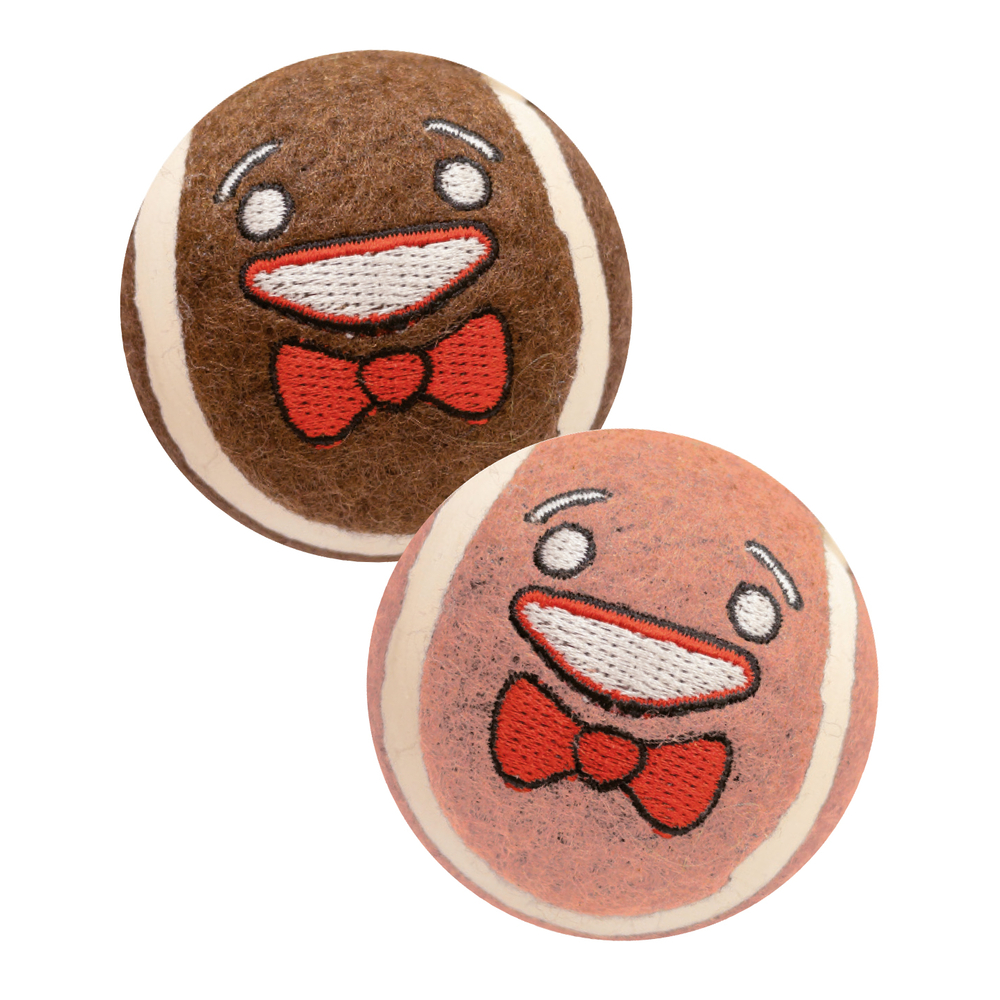 Jouet balle de tennis Noël Ginger pour chien D.6,5 cm