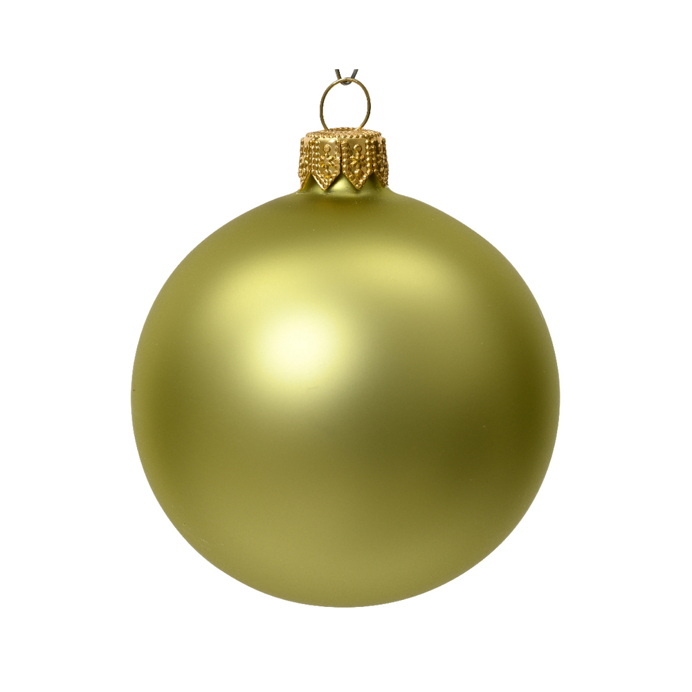 Boule verre mat pistache D 7 cm