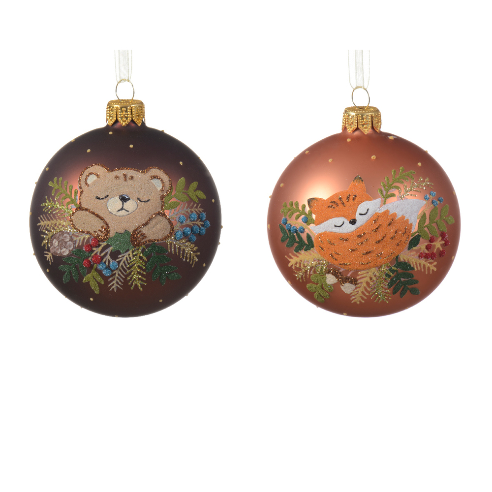 Boule Verre motif animal D 8 cm mixte