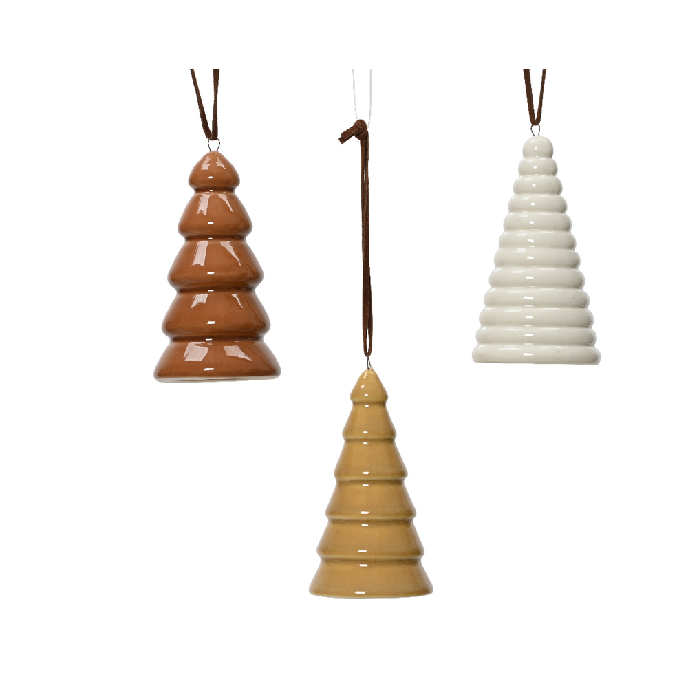 Suspension en porcelaine sapin 5x9 cm