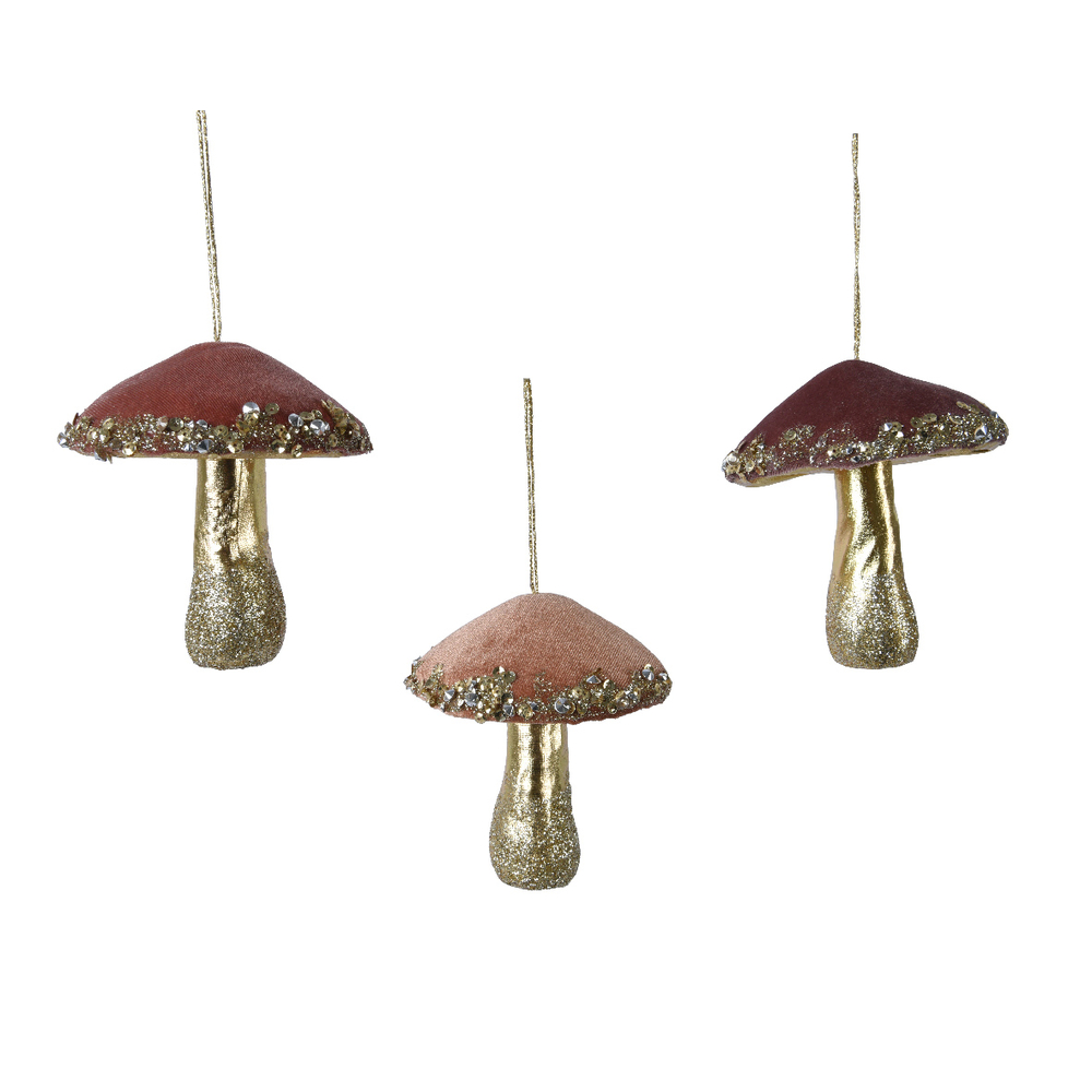 Suspension champignon paillette H 12 cm