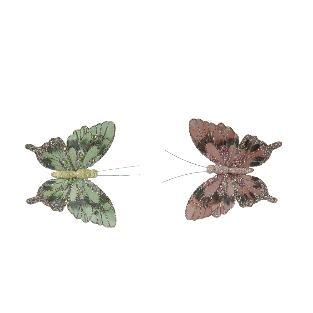 Papillon à clipser plume H15.5 cm