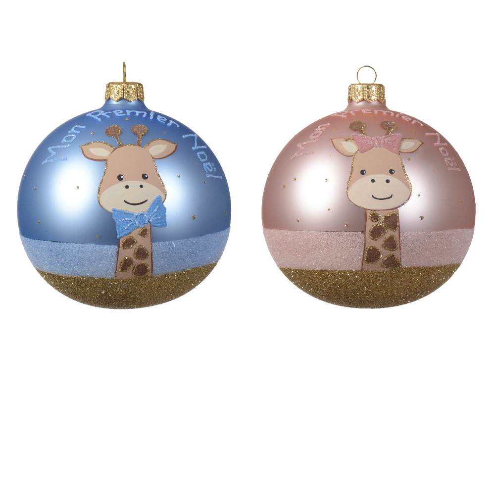 Boule verre girafe D 10 cm