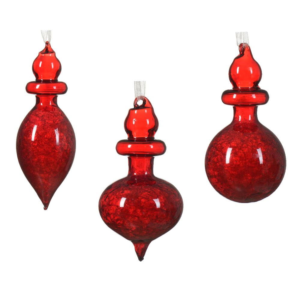 Suspension ornement verre rouge