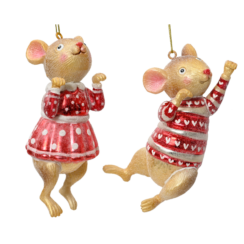 Suspension souris verre h 13,3 cm