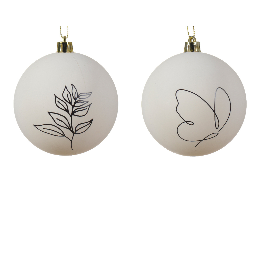 Boule incassable feuille, papillon D 8 cm