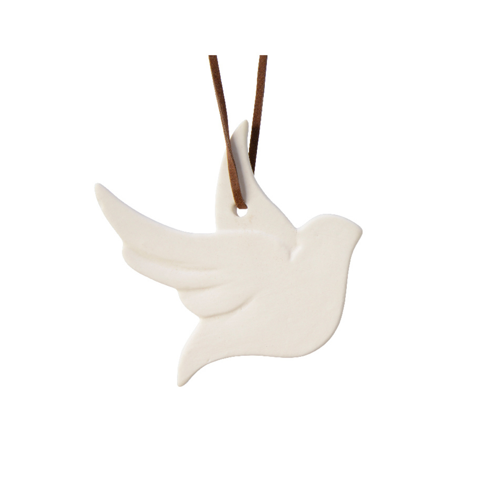Suspension de Noël : pigeon, coloris blanc - H.8,5cm