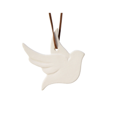 Suspension de Noël : pigeon, coloris blanc - H.8,5cm