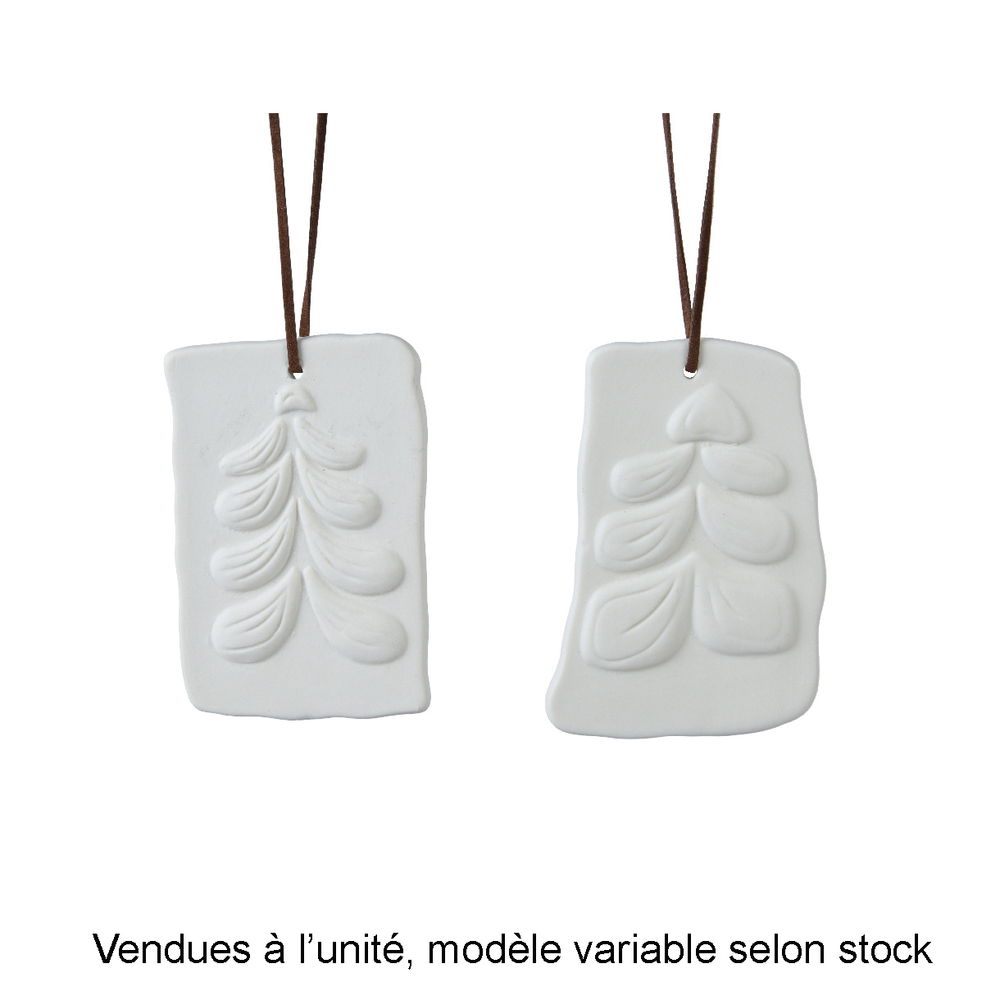 Suspension de Noël en porcelaine : motifs abstraits - H.10cm