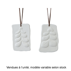 Suspension de Noël en porcelaine : motifs abstraits - H.10cm