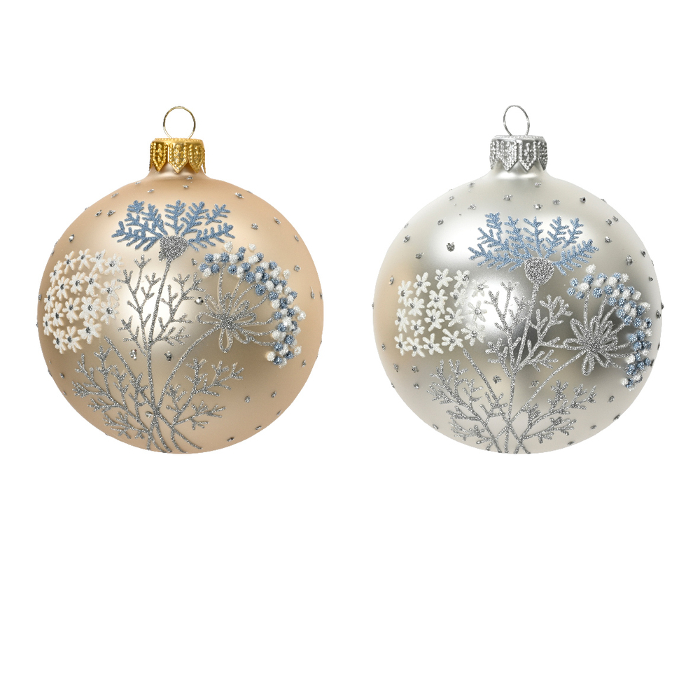 Boule de noël verre berceau du caucase D 8 cm