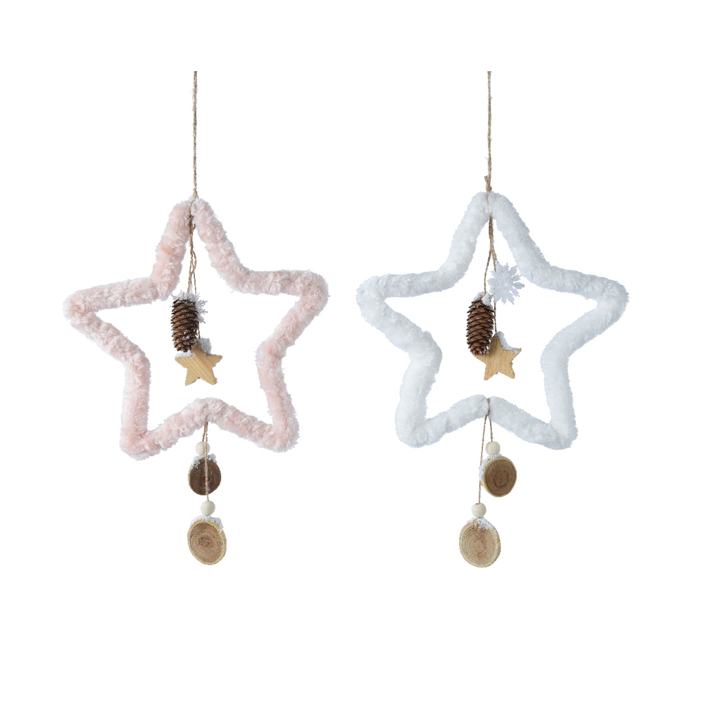 Suspension etoile polyester h 36 cm