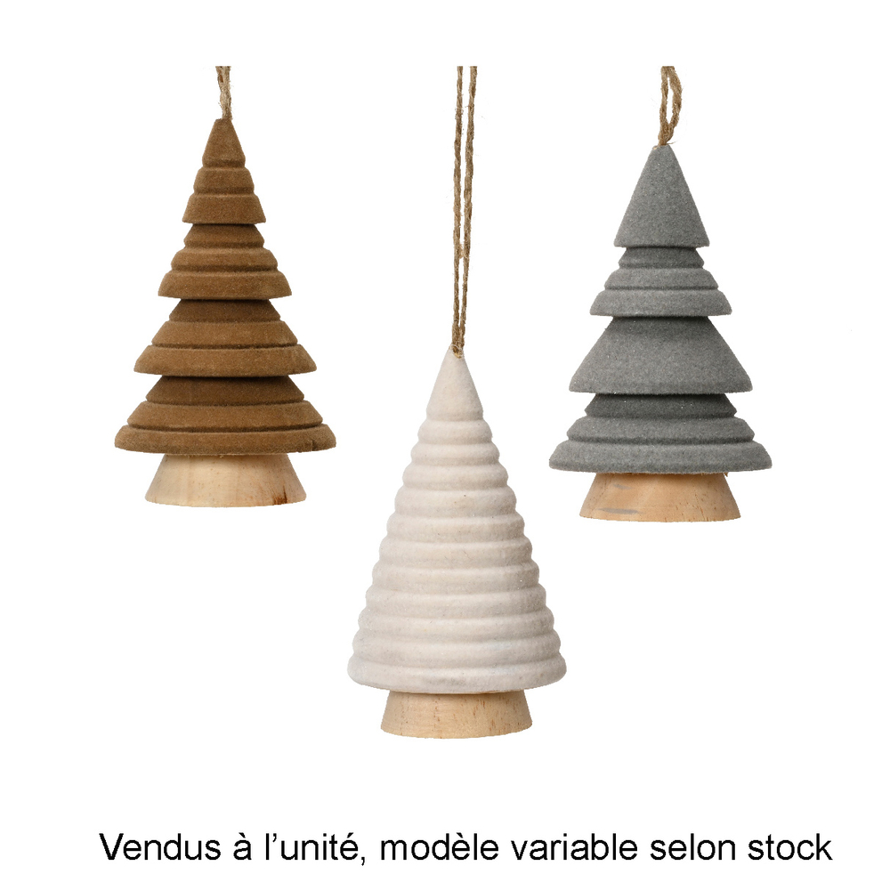 Suspension de Noël en bois : sapin - H.10cm