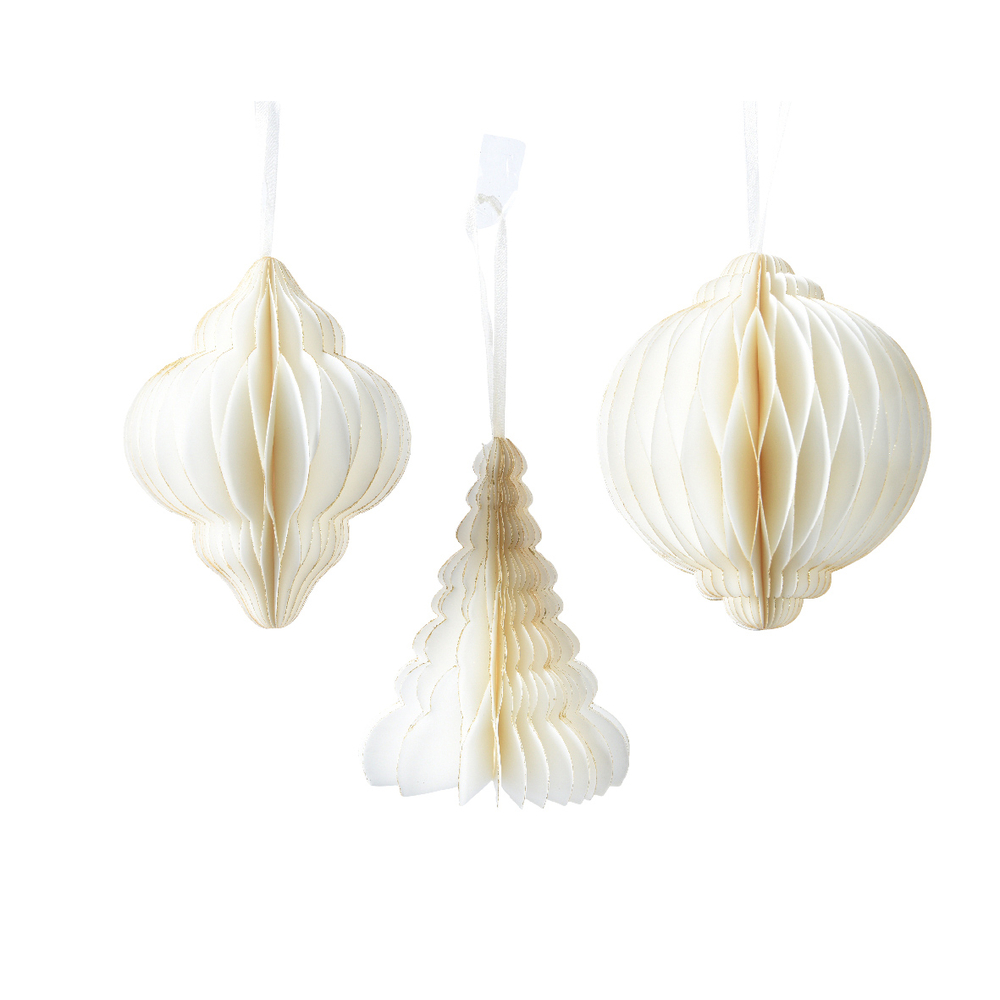 Suspension figurine papier blanc h 15 cm