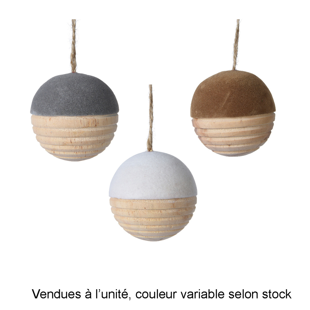 Suspension de Noël en bois : gland - D.6cm