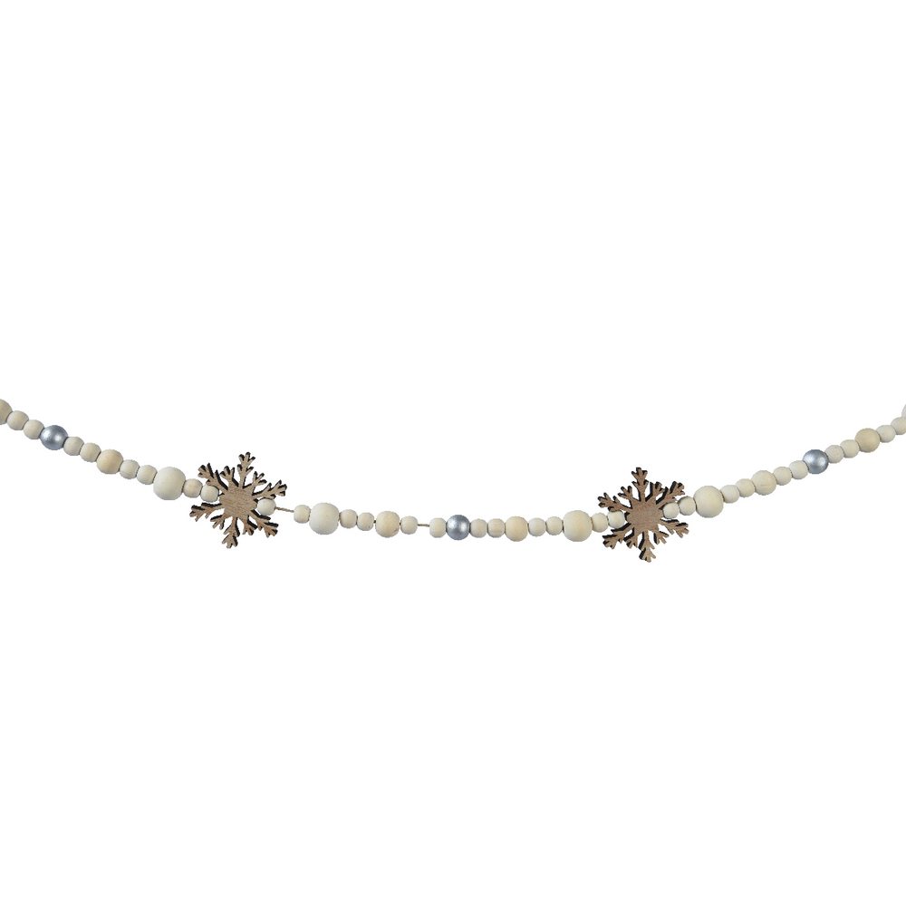 Guirlande à suspendre en bois blanc naturel H.1 m 77