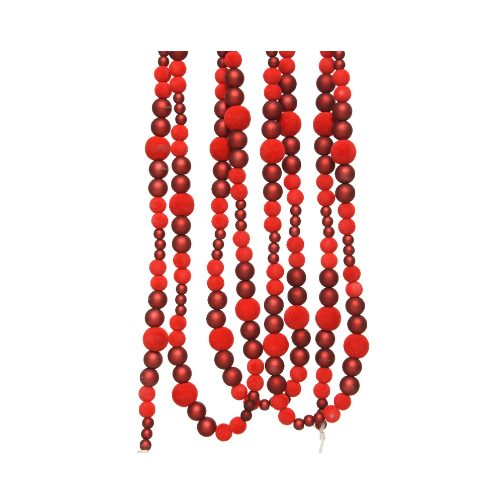 Guirlande décorative en plastique rouge pour sapin de Noël 2m40