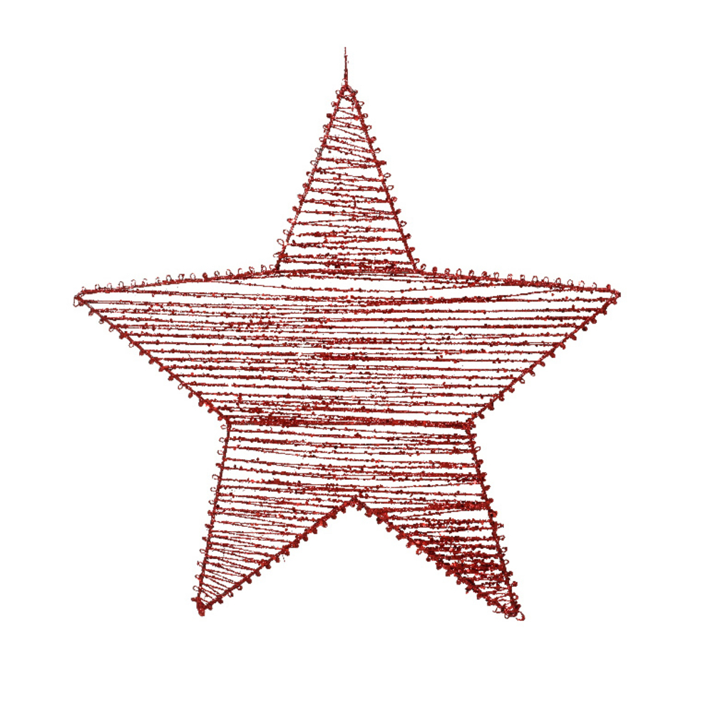 Suspension de Noël en métal : étoile, coloris rouge - H.30cm