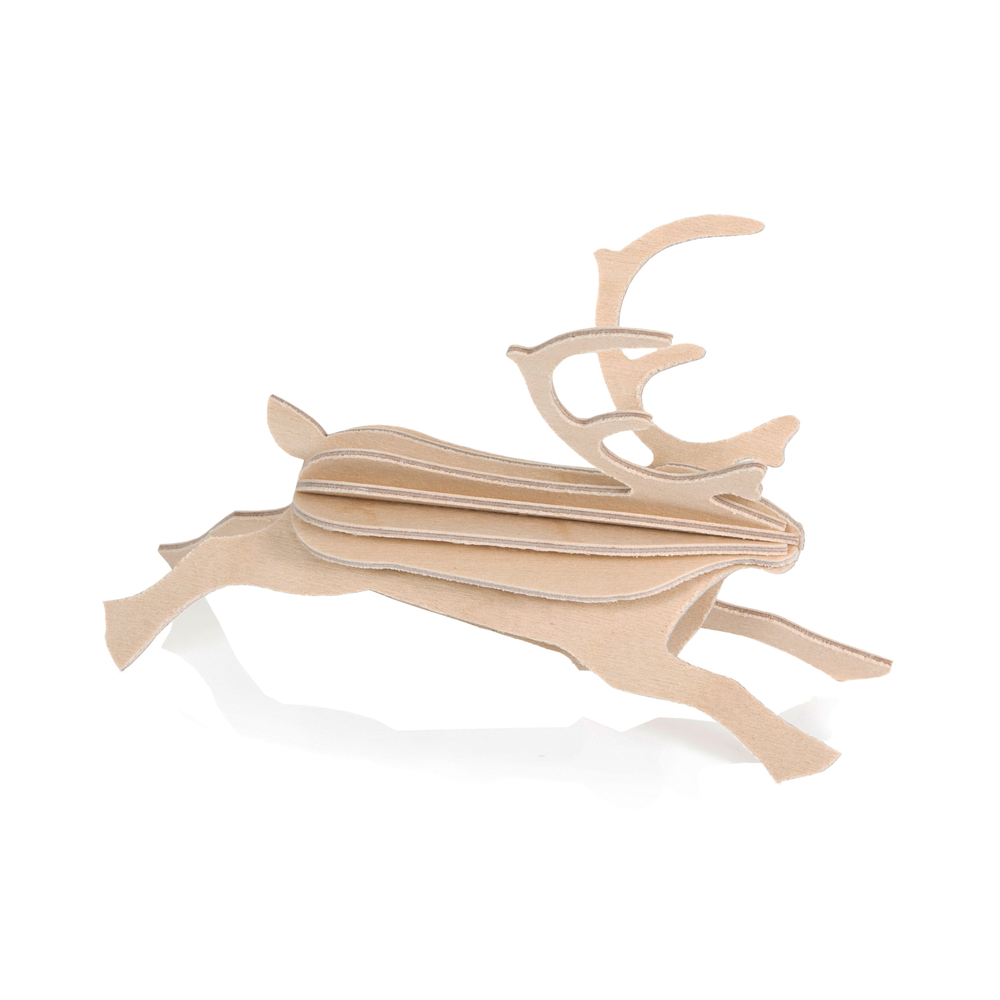 Renne en bois à assembler 12 cm naturel