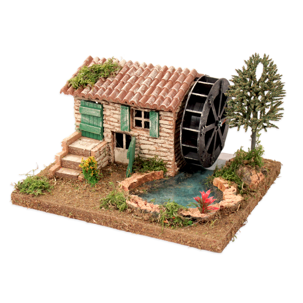 Décor village provençal : moulin avec lac 220 v