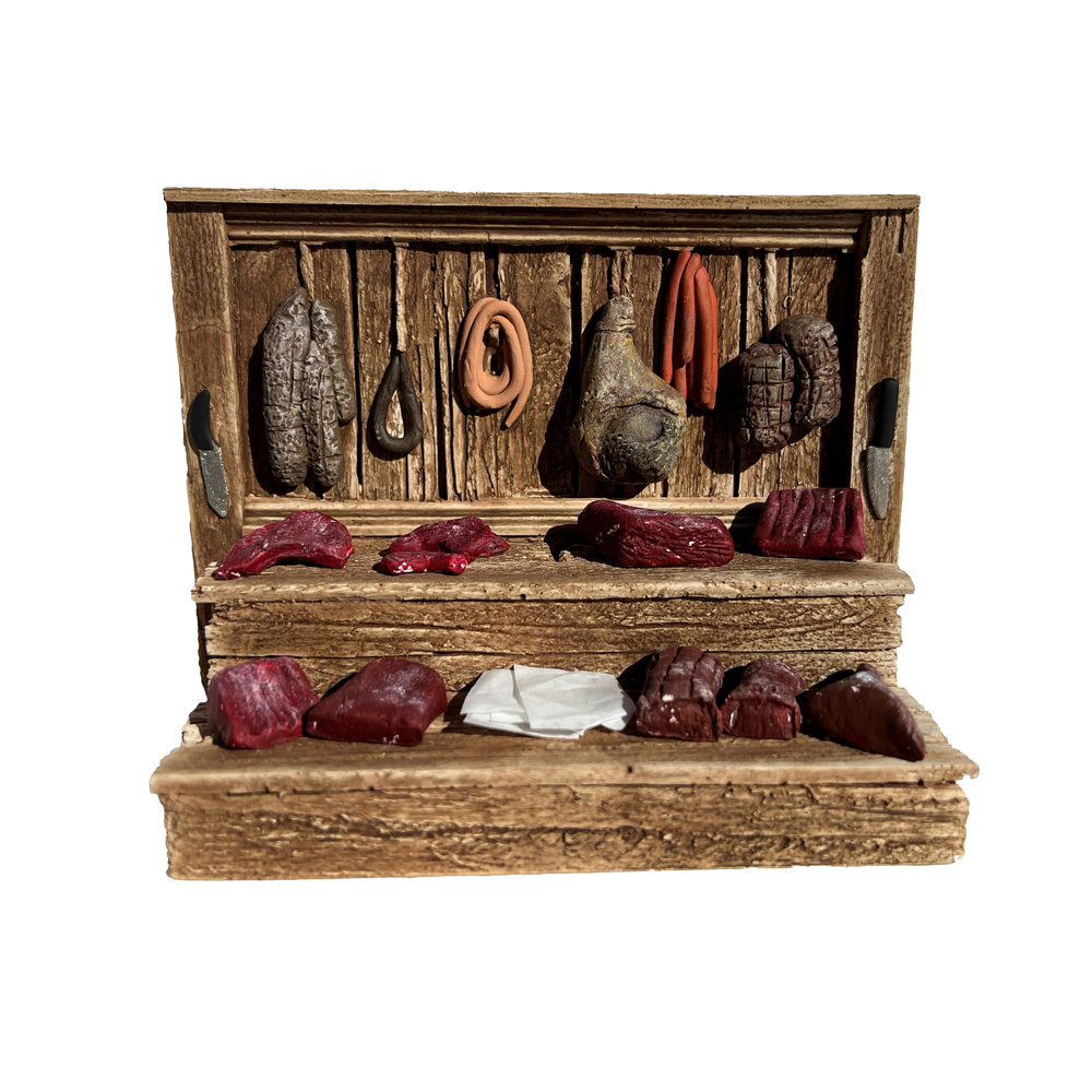 Décor village provençal : Petit marché boucher